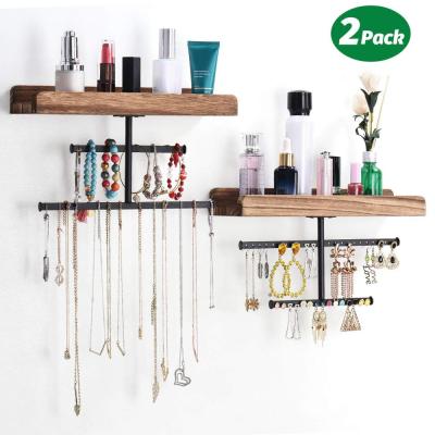 China Environmental Friendly Hanging Wall Mounted Organizer Jewelry Rack Set Of 2 for sale