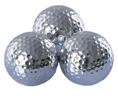 China Rubber core+surlyn plated shiny golf balls for sale