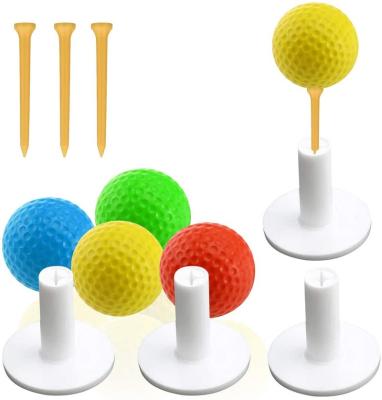 China 1.5 Inch Range Rubber Rubber Tee, Wooden Tees and Foam Training Balls Kit Set for sale