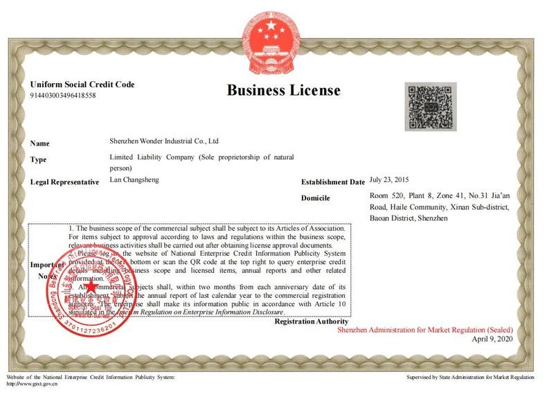 Verified China supplier - Dongguan Wonder Industrial Co., Ltd.