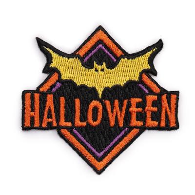 China Sustainable Halloween Festival Iron-on Backing Embroidered Laser Cut Border Embroidery Patch Wholesale for sale