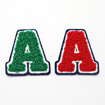 China Viable High Quality Felt Laser Cut Border Letter Towel Chenille Patch Custom Wholesale for sale