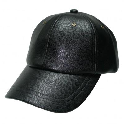 China Women's Classic Plain Unisex Classic Plain Adjustable Black Leather Low Profile PU Baseball Cap Men's Solid Volume for sale