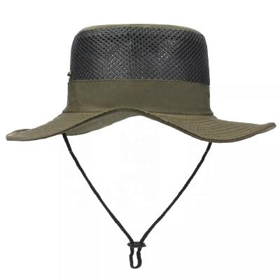 China Breathable Gorras Men Women Mesh Hat Outdoor Sport Fishing Sun Bucket Character Simple Military Green Summer Hat Unisex for sale