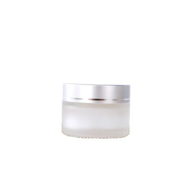 China Best selling bottle cream 5g/10g/15g/20g/30g/50g/100g frosted glass cream jar with plastic lid for sale