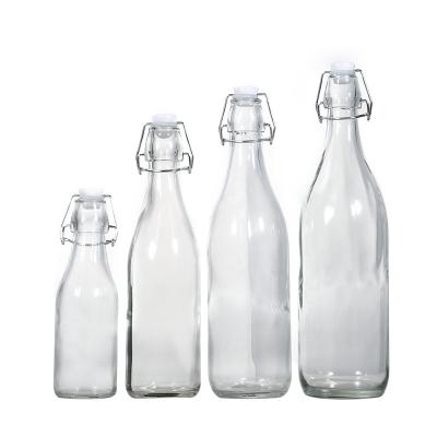 China 250ml 500ml 750ml 1000ml Beverage Clasp Sealed Beverage Bottle Milk Bottle Glass Enzyme Cool Bottle for sale