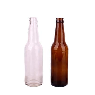 China Factory sale hot cheap price 330ml beer outlet bottle empty glass amber and clear glass beer bottle amber bottle for sale