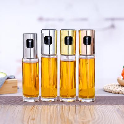 China Customized Stocked Kitchen Tool Oil Dispenser Can Be Refilled With Manual BBQ Spray Glass Oil Bottle for sale