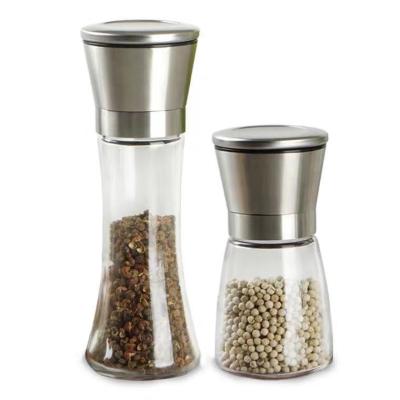 China Sustainable Kitchen 150ml/200ml Stainless Steel Spice Grinder Cooking Seasoning Bottle With Metal Dispenser for sale