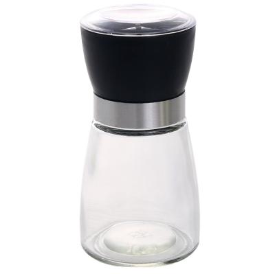 China Stocked Manual Glass Grinder 180g Bottle For Pepper Cumin Sea Salt for sale