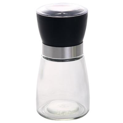 China Stocked Manual Salt and Pepper Shakers Grinders Seasoning Glass Bottle Wholesale, Coarseness Adjustable, Salt Pepper Grinder with Grinder for sale