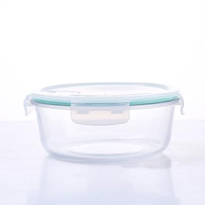 China Sustainable Sealed Lid Crisper Thickened Transparent Glass Lunch Box Glass Bowl for sale