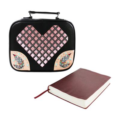 China High Quality PU Leather Western Dress Bible Cover For Women Scripture Leather Cover Church Carry Bibles Bag With Handles for sale