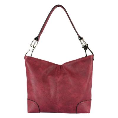 China Fashion Hot Selling LOW MOQ Hobo Shoulder Bag With Snap Hook Material Large Handbags PU Leather for sale