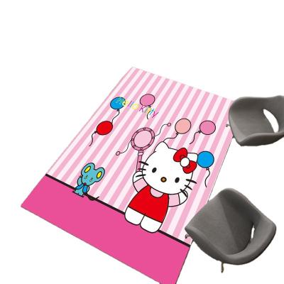 China Modern Wholesale Pink Floor Mat 3d Printed Kitty Living Room Carpet for sale