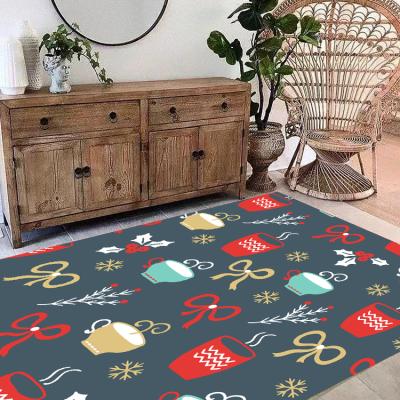 China Living Room Microfiber Non-Slip Modern Christmas Designed Carpet Baby Nursery Rug for sale