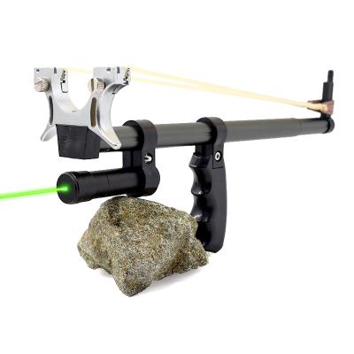 China Powerful Long Slingshot Rod Slingshot Outdoor Hunting Slingshot With Green Laser for sale