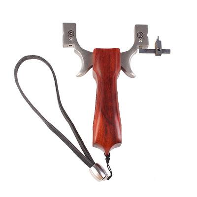 China TTF Durable Titanium Alloy Slingshot With Red Sandalwood Handle Outdoor Hunting Catapult With Sight for sale