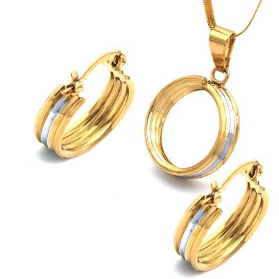 China Trendy Necklace Earring Sets For Women Gold Color Ethiopian Chain Set And Copper Arab Jewelry Necklaces for sale