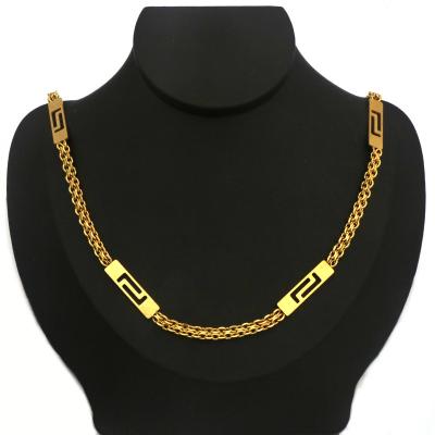 China Simple punk amazon stainless steel women metal chain necklace high quality CLASSIC high quality neutral gold plated necklace jewelry for sale