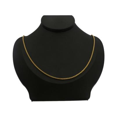 China CLASSIC Simple Unique Designs Stainless Steel Women Gold Plated Round Long Chain Necklaces for sale