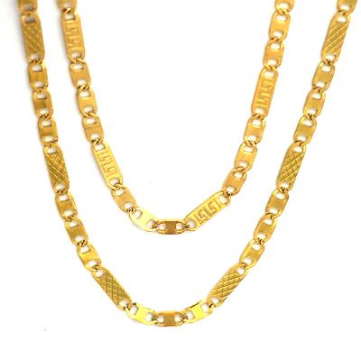 China Good Quality Width 5mm Fashion Gold Oval Cuban Chain Necklace CLASSIC Tone Stainless Steel Women Men Jewelry for sale