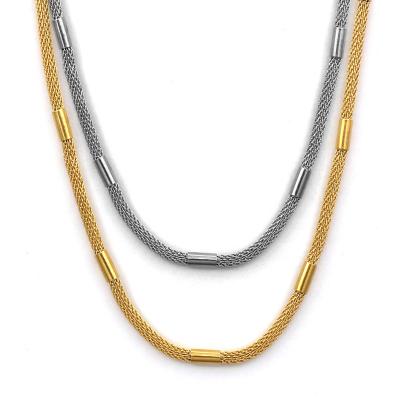 China 2021 BOHEMIA Fashion Cube Mesh Chain Men Necklace Classic Stainless Steel Chain Necklace For Men Jewelry Gift for sale