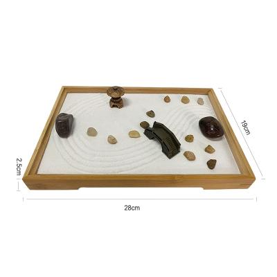 China 2021 Wholesale Japan Meditation Zen Sand Garden Japanese Mini Zen Rock Garden For Desk for sale