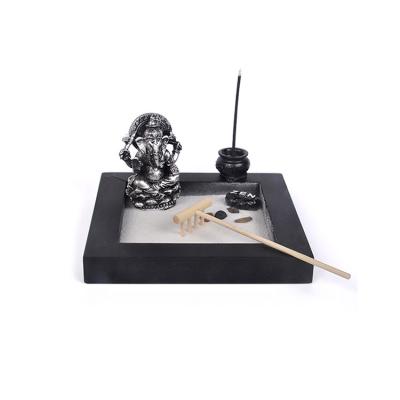 China Japan DIY Mini MDF Style Indian Ganesha Zen Garden Desktop Meditation Zen Garden for sale