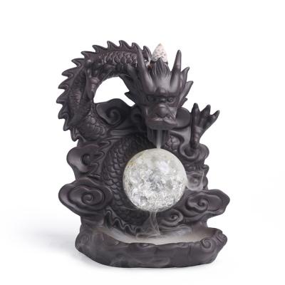 China Ceramic Dragon Ball Censer Backflow Incense Burner Chinese Incense Crystal for Supply Buddha Hall Decor for sale