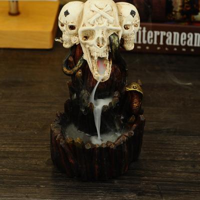 China Custom European Incense Resin Backflow Censer Waterfall Censer Snake Skulls Censer for sale