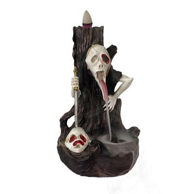 China Custom European Incense Backflow Waterfall Skulls Censer for sale