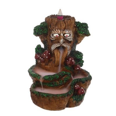 China Handmade Incense Tree Spirit Treeman Green Man Green Man Backflow Censer with Mushroom for sale