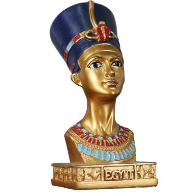 China Retro Egyptian Sculpture Nefertiti Egyptian Queen Head Antique Statue in Resin Egyptian Vintage Figurine for sale