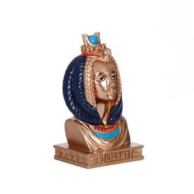 China Egyptian Egyptian Goddess Bust Collectible Resin Vintage Beauty Decor Statue Figurine for sale