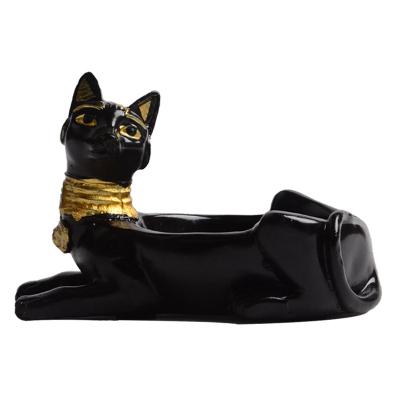 China Wholesale Egyptian Mini Resin Egyptian Ashtray Cat Figurine Statue for sale