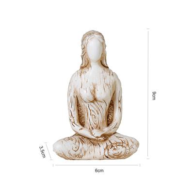 China Europe Woman Yoga Statue Desktop Meditating Figurine for sale