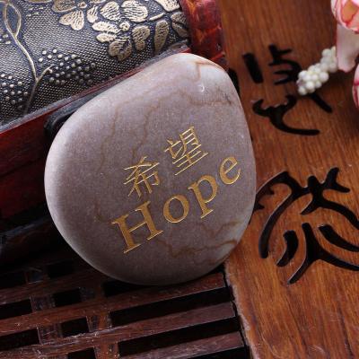 China Wholesale Europe Inspired Writing River Stones Healing Polished Stone Rock for sale