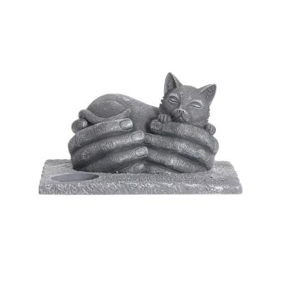 China Europe Hand Carved Sorrowful Dogs Cats Memorial Stones Pet Headstone For Garden Yard Decor for sale