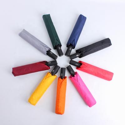 China Wholesale Cheap Price Gift Super Waterproof Portable Solid Color 3 Opening Automatic Umbrella Automatic Umbrella for sale