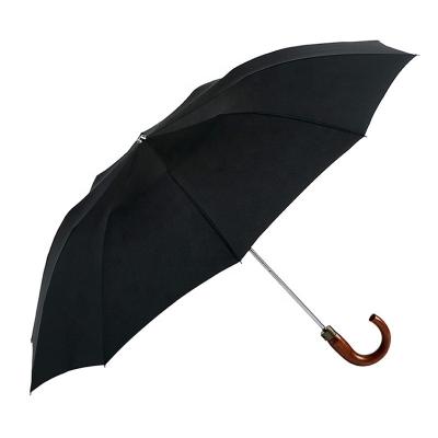 China GOOD QUALITY minimalist 2 MEN'S AUTOMATIC FOLD UMBRELLA WITH Rogue WOODEN HANDLE for sale