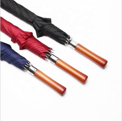 China Wholesale Hot Sale Minimalist Waterproof Cheap Wooden Handle Ombrello Promotional Straight Umbrella for sale