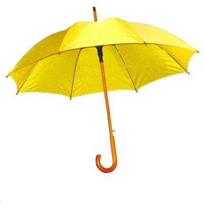 China Minimalist Customized Promotional Wooden Shaft Yellow Umbrella For Advertising for sale