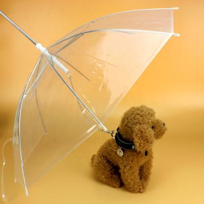 China New Product 2021 Minimalist Logo Printing Transparent Pet Umbrella Custom Made Transparent Umbrella For Dog for sale