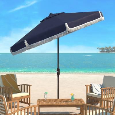 China Contemporary Luxury Outdoor 9ft Garden Tassel Umbrella,Premium Beach Umbrella Beach Umbrella With Tassels for sale