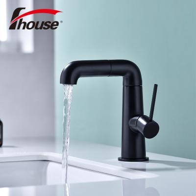 China 2021 New Style Black Basin Faucet Metered Water Taps 360 Degree Multifunctional Modern Bathroom Faucet for sale