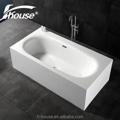 China Modern Freestanding Solid Outdoor Bathtub Artificial Stone Bathtub for sale