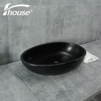 China Wash Basin SOLID SURFACE SINK OVAL SHAPE RESIN BASIN BLACK SINK for sale