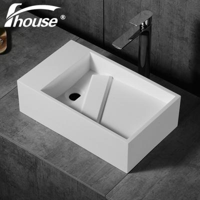 China Small Solid Wall-hung Bathroom Basin Countertops Basin Artificial Stone Sink for sale