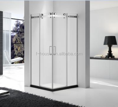 China Large SUS 304 Scroll Modern Design Frameless Square Shape Glass Shower for sale